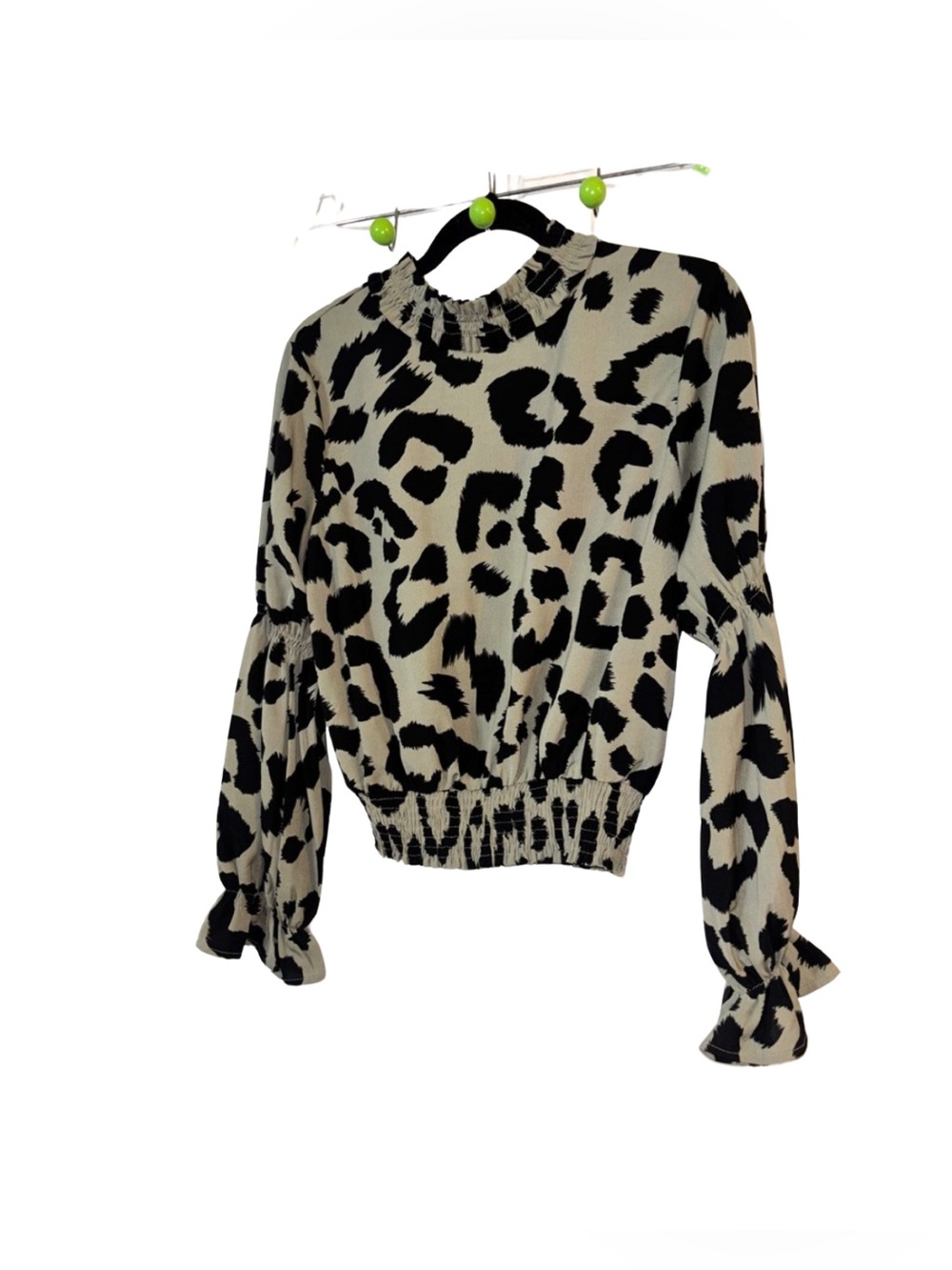 Glam Black and Tan Animal Print Blouse